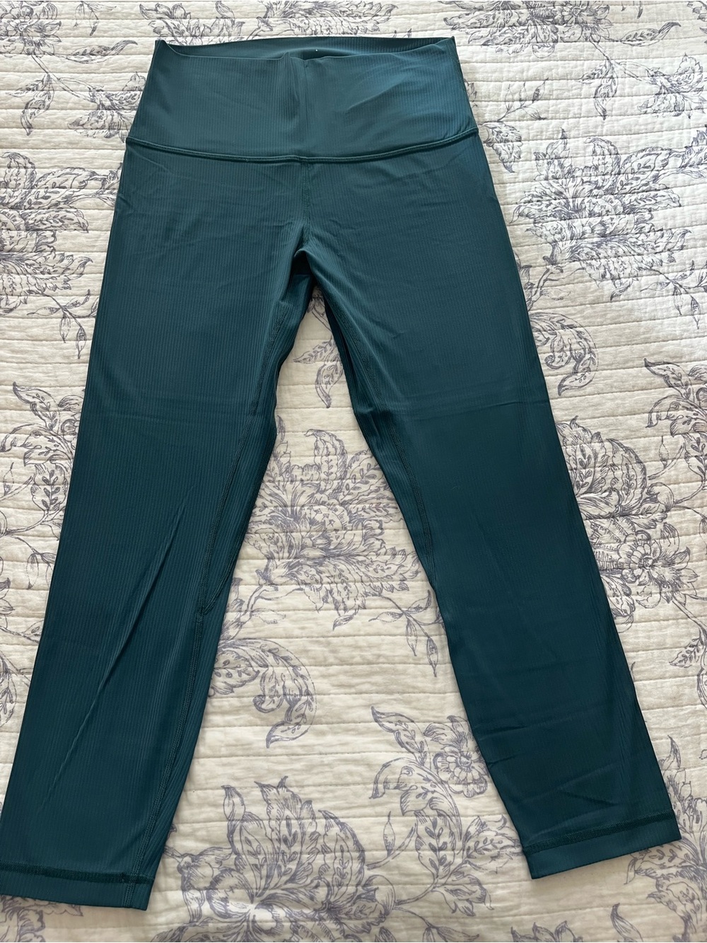 lululemon athletica High-Waist Ribbed Leggings in Deep Teal size 8